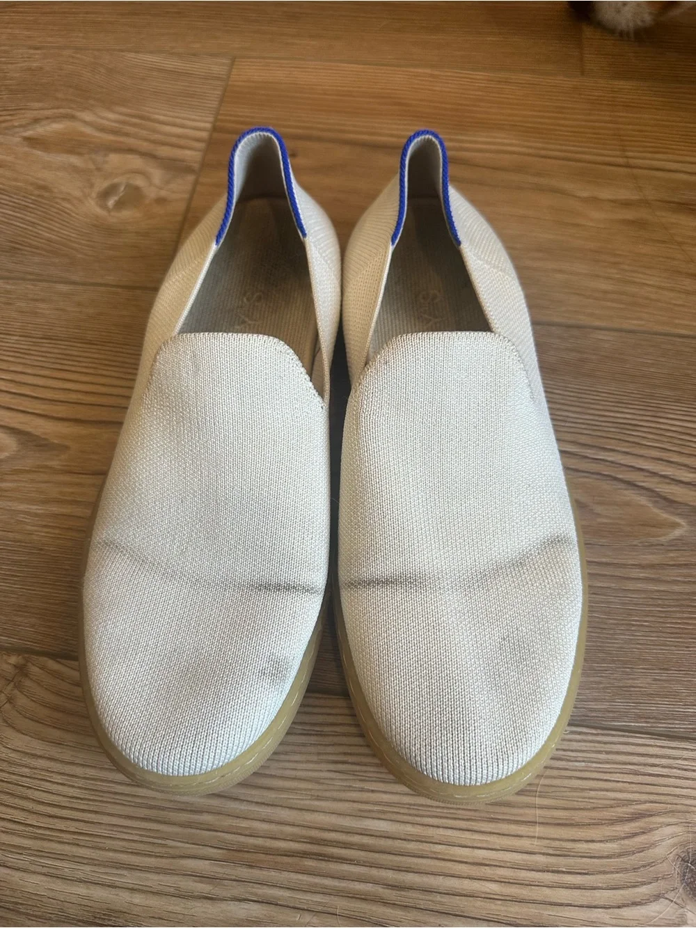 Rothy’s Women's Slip-On Canvas Sneakers in Off-White with Gum Sole - Picture 2 of 5